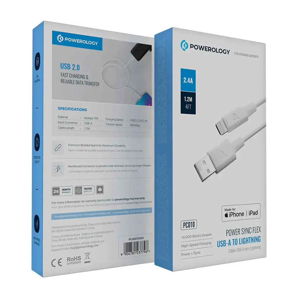 Powerology Power Sync Flex USB-A to Lightning Cable - Image 4