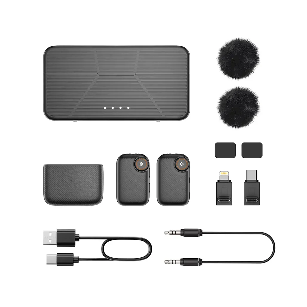 Powerology Pure Q1 AI Noise-Cancelling Wireless Microphone – Black - Image 3