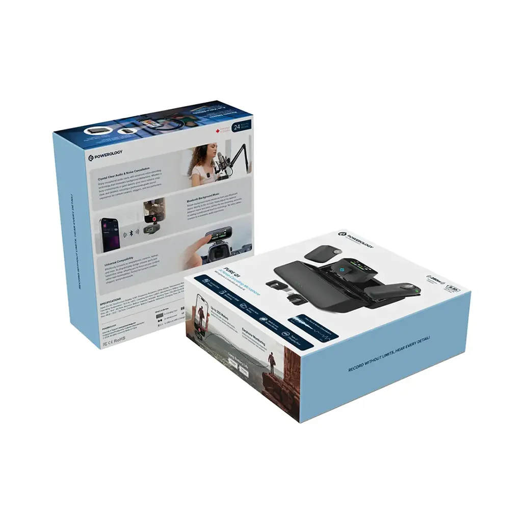 Powerology Pure Q1 AI Noise-Cancelling Wireless Microphone – Black - Image 4