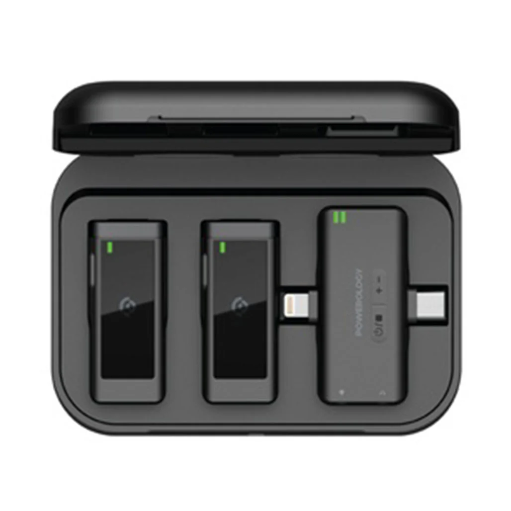 Powerology PWMIC2BK MFI Dual Connector Wireless Lavalier Microphone Set - Image 2