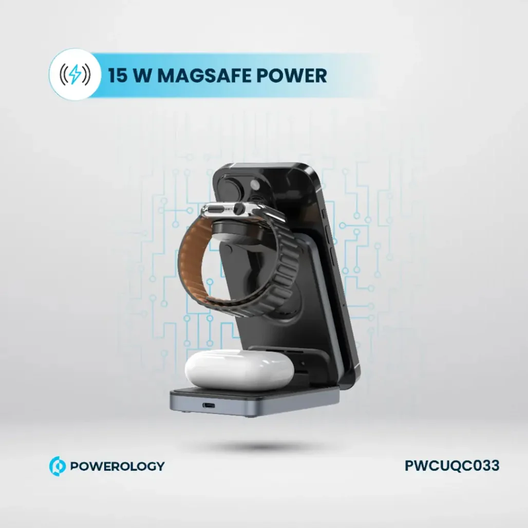 Powerology Qi2 Fast Charging Multi-Device Hub – Compact Wireless Charger for Apple Devices - Image 5