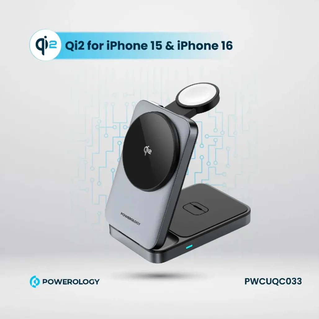 Powerology Qi2 Fast Charging Multi-Device Hub – Compact Wireless Charger for Apple Devices - Image 9