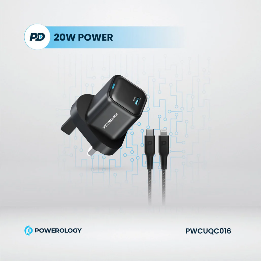 Powerology Ultra-Compact GaN Charger - Black-20w - Image 5