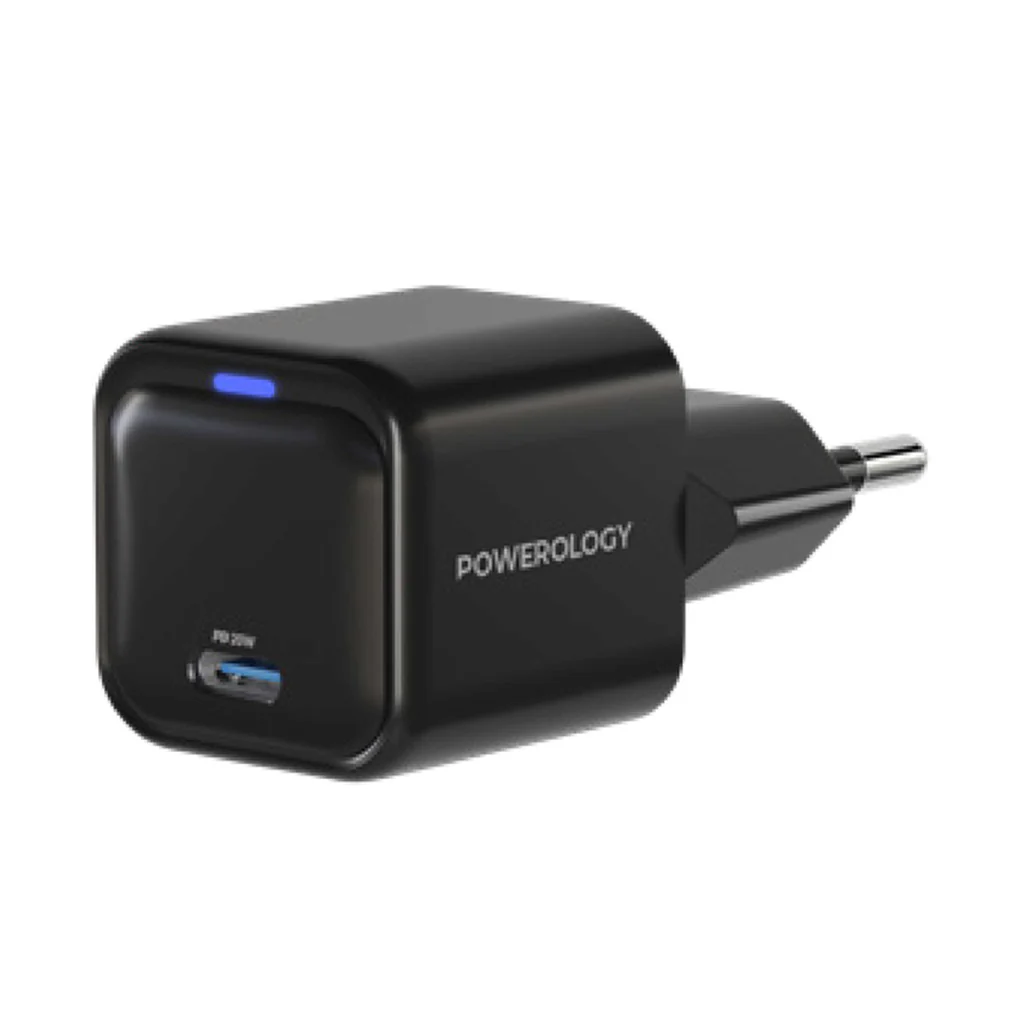 Powerology Ultra-Compact GaN Charger PD 20W EU - Black