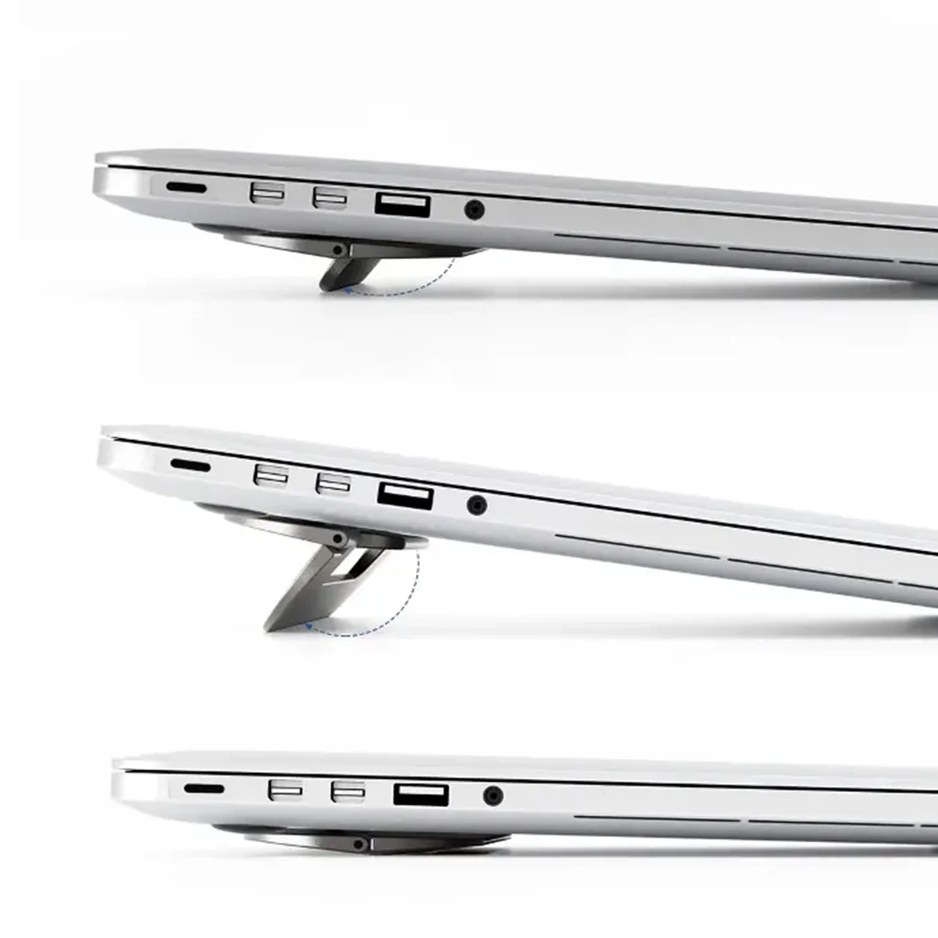 Powerology Ultra-Thin Aluminum Laptop Stand – 3mm Foldable, Lightweight & Portable for 15” Devices - Image 2