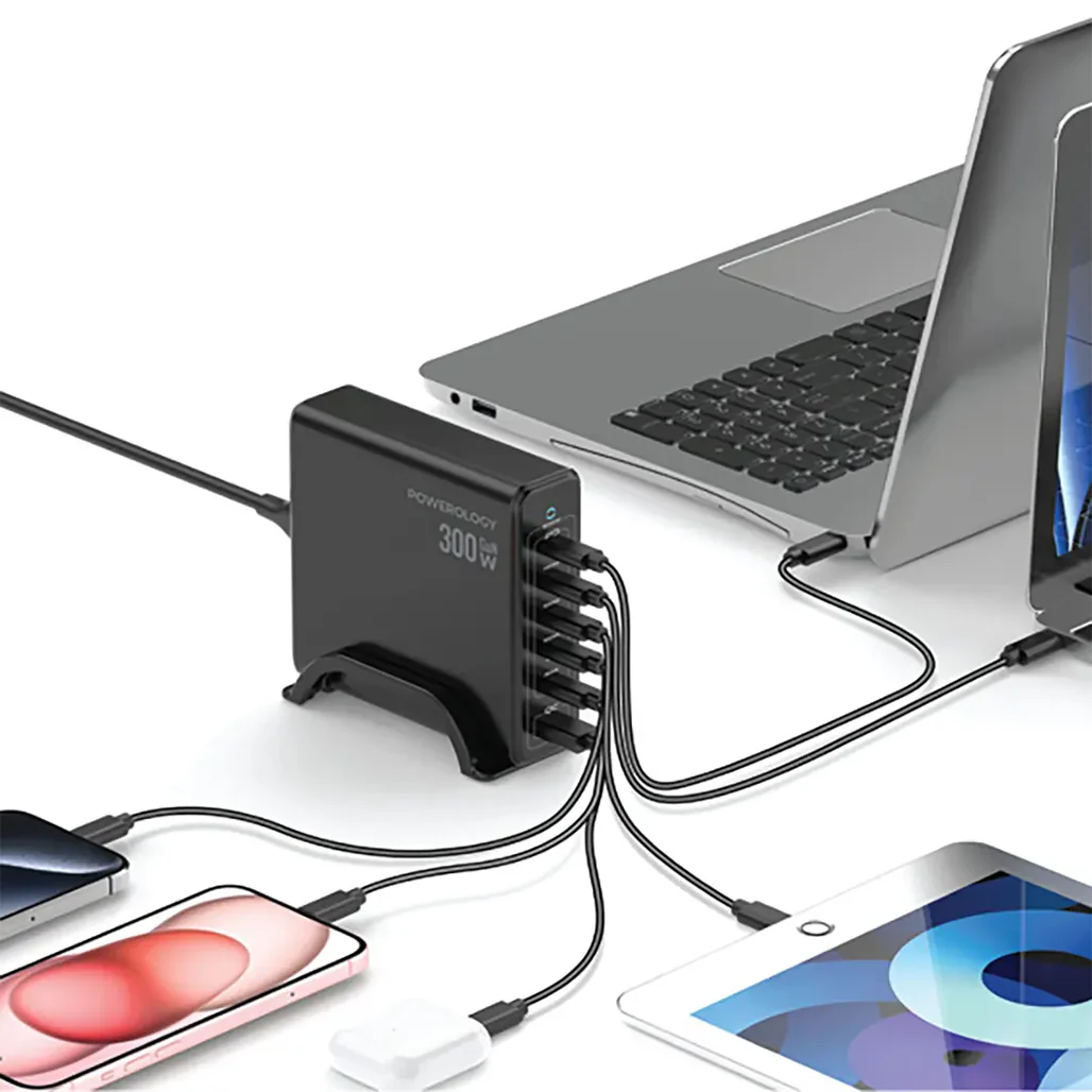 Powerology Volt-X GaN 300W Smart Desktop Charger - Black - Image 4