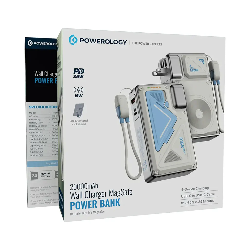 Powerology Wall Charger MagSafe Power Bank 20000mAh - Image 2