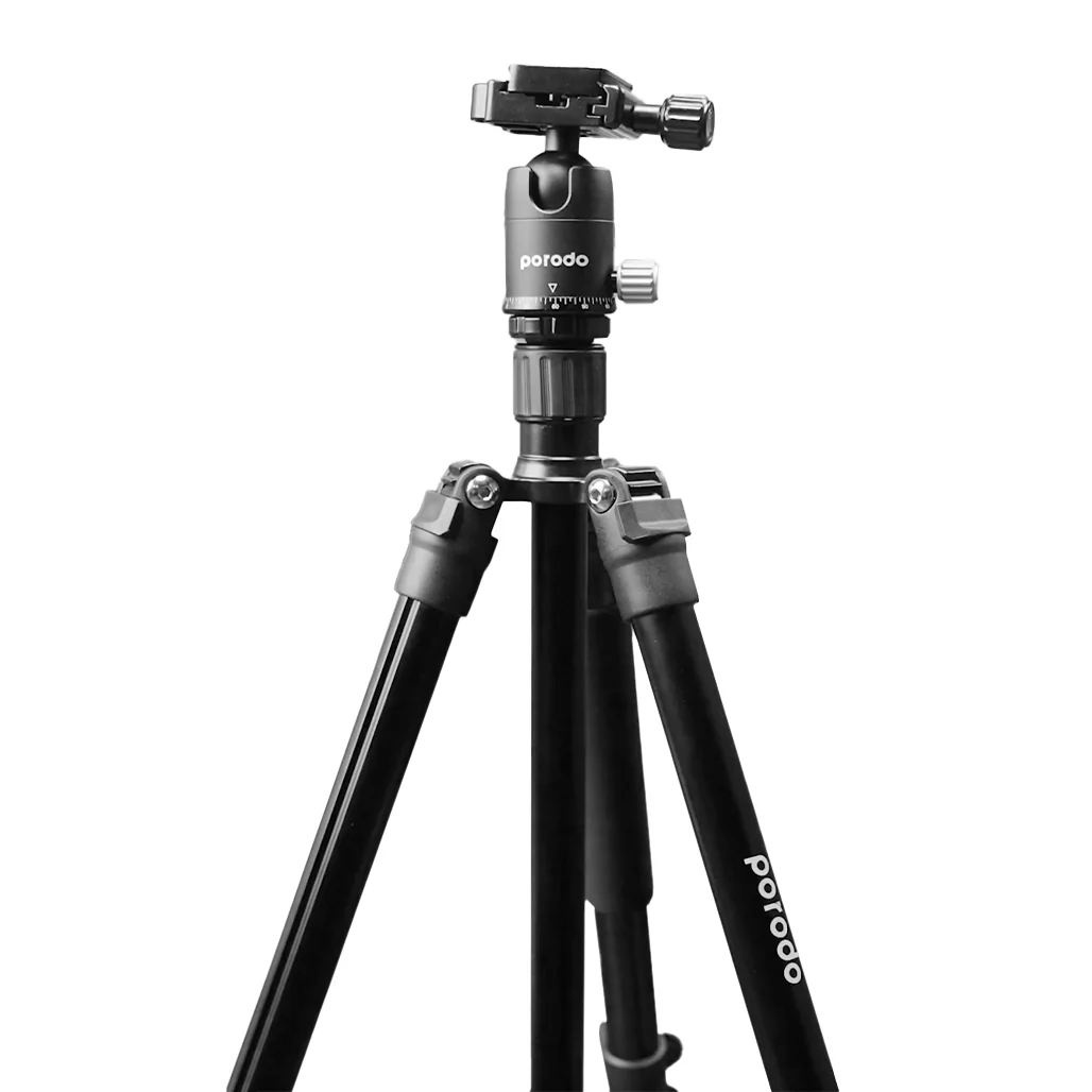Porodo Professional Aluminum Tripod with Ballhead | PD-TRPBAL-BK - Image 2