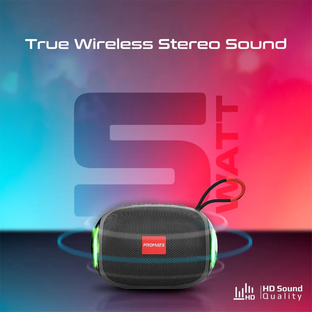 Promate Capsule-3 LumiFlux - Wireless Speaker - Black - Image 3