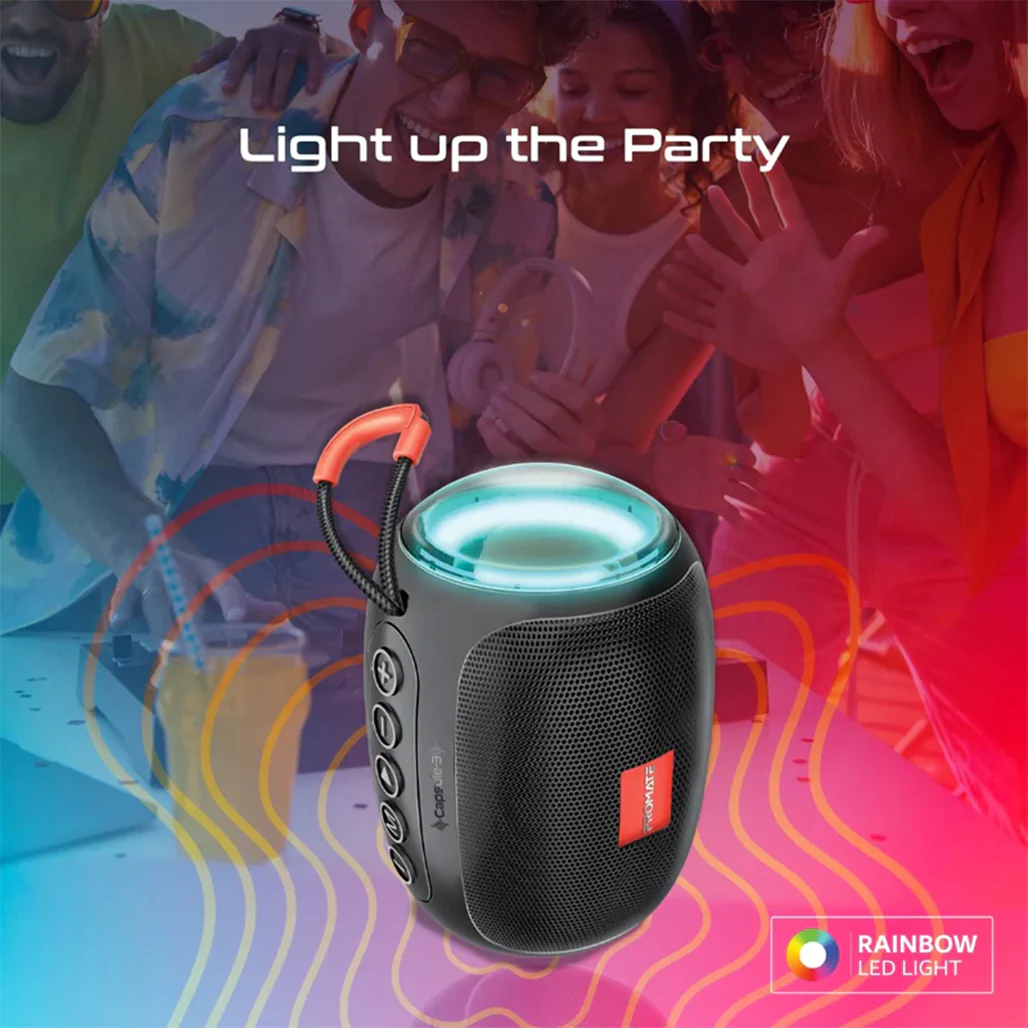 Promate Capsule-3 LumiFlux - Wireless Speaker - Black - Image 4