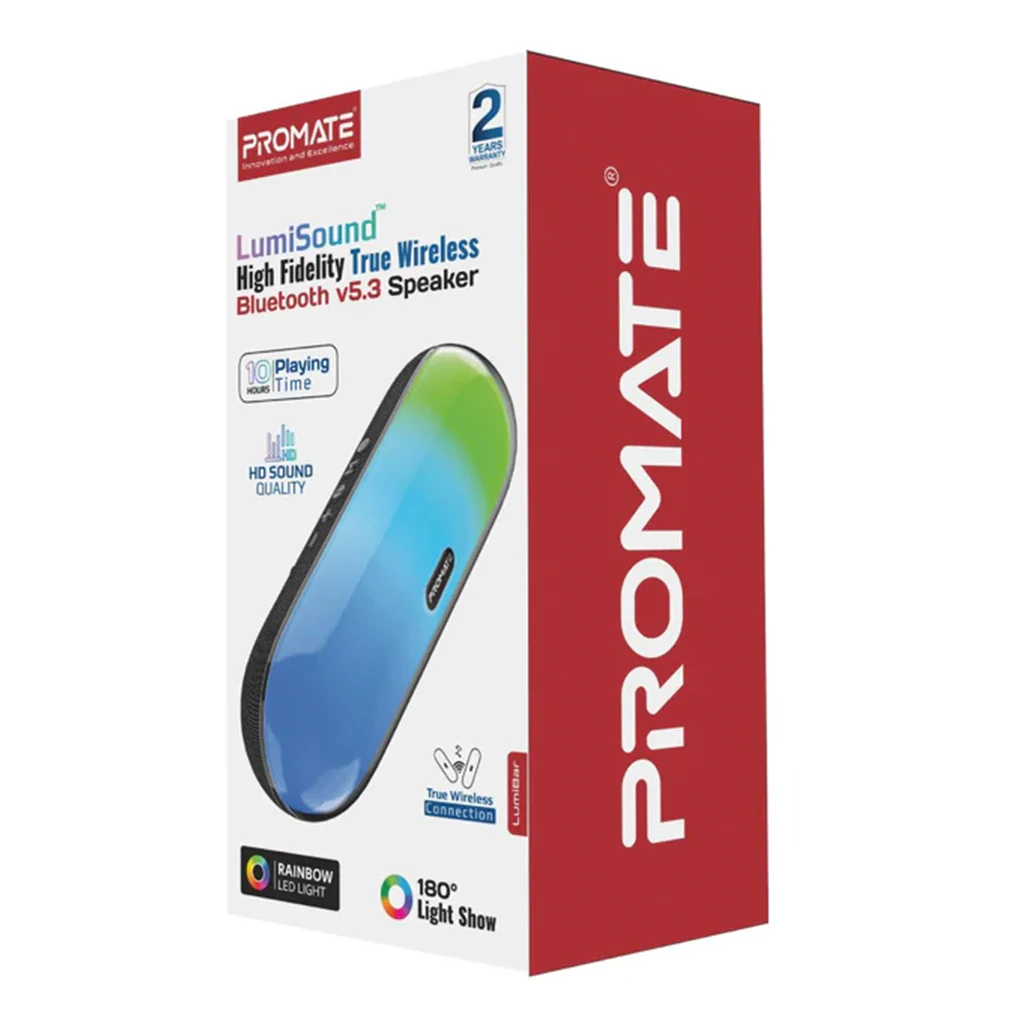 Promate LumiBar - High Fidelity True Wireless Bluetooth v5.3 Speaker - Image 2