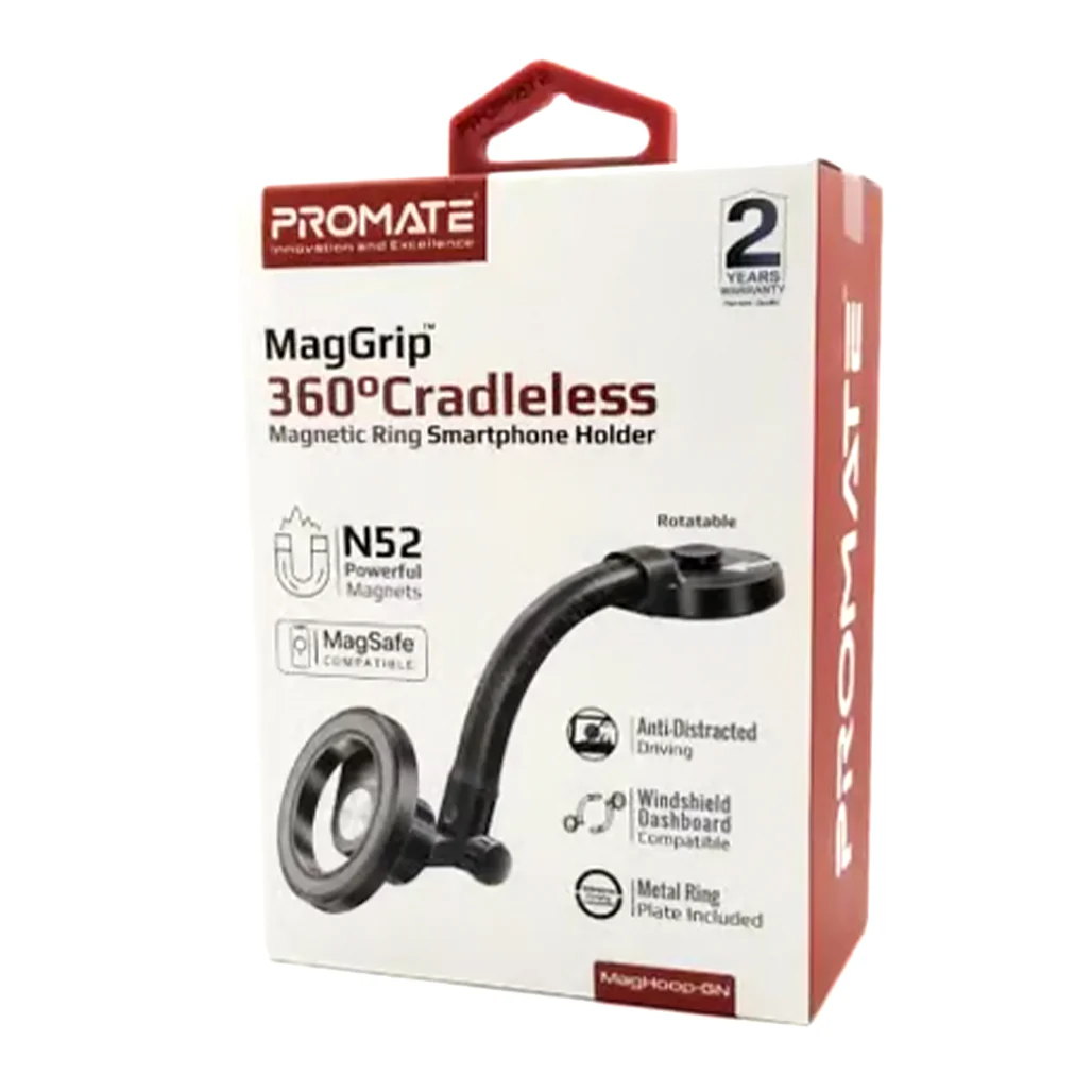 Promate MagHoop-GN MagGrip Magnetic Ring Phone Holder – 360° Cradleless Design | N52 Magnets | MagSafe Compatible - Image 2