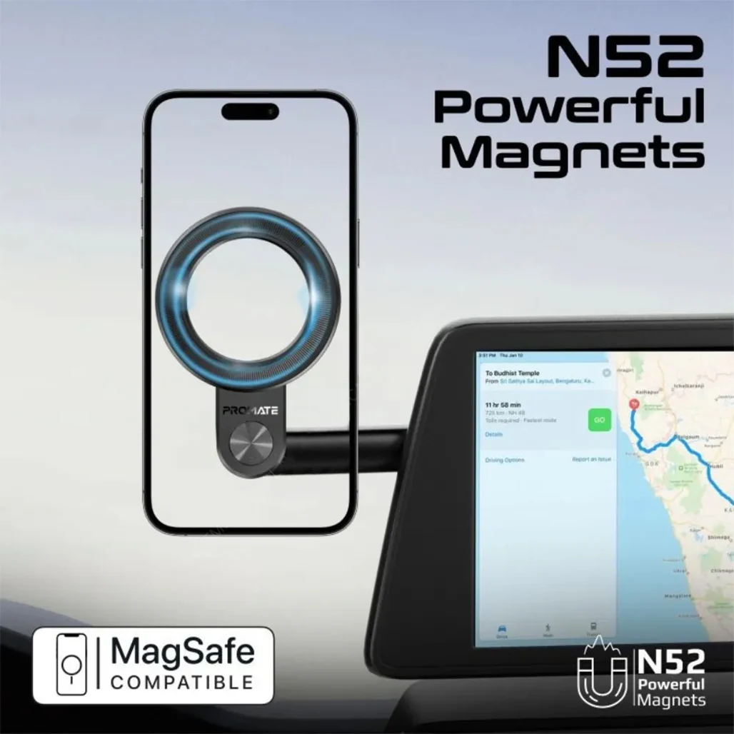 Promate MagHoop-GN MagGrip Magnetic Ring Phone Holder – 360° Cradleless Design | N52 Magnets | MagSafe Compatible - Image 3