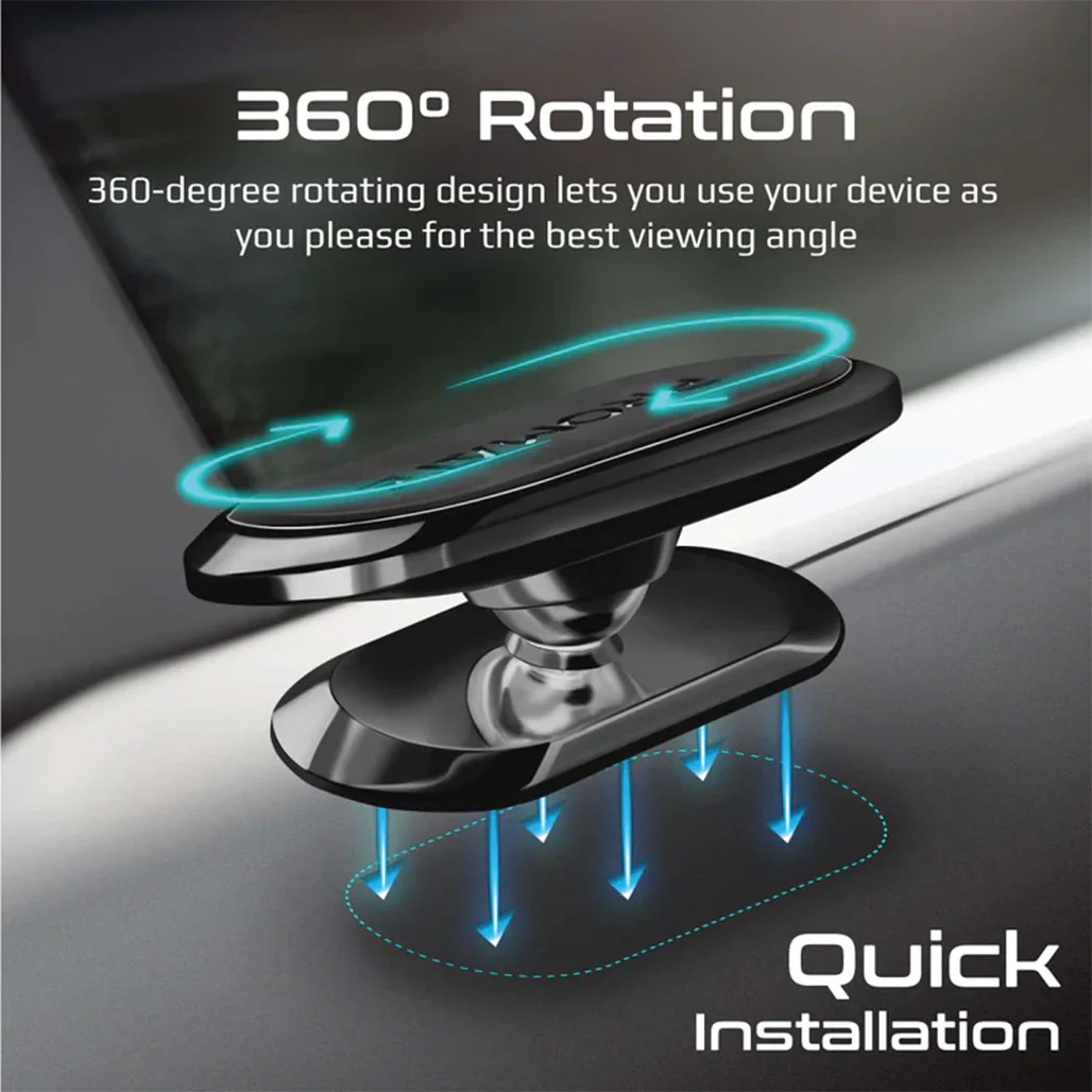 Promate Magnetto-3 360° Anti-Slip Magnetic Mount – Universal Magnetic Phone Holder with Enhanced Stability - Image 4