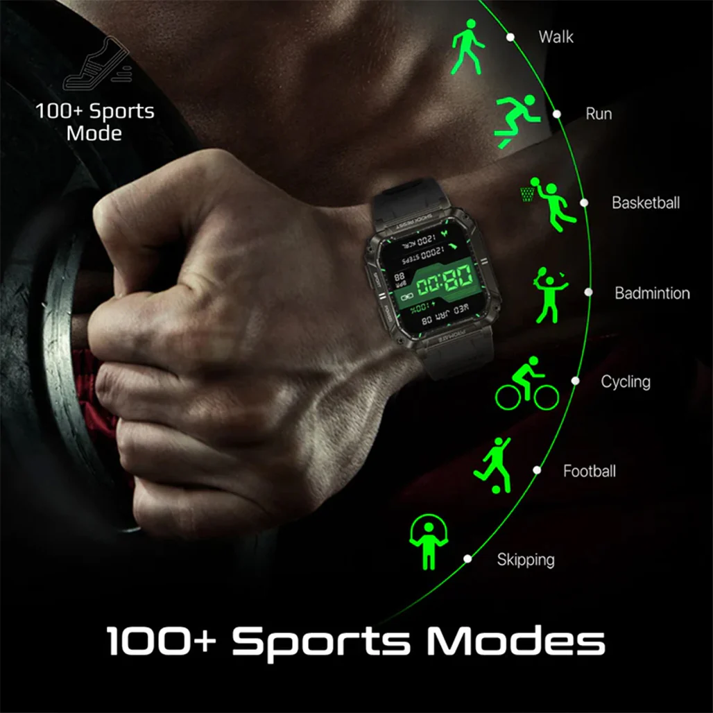 Promate XWatch-S19 Fitness Smartwatch with Bluetooth Calling - Black - Image 4