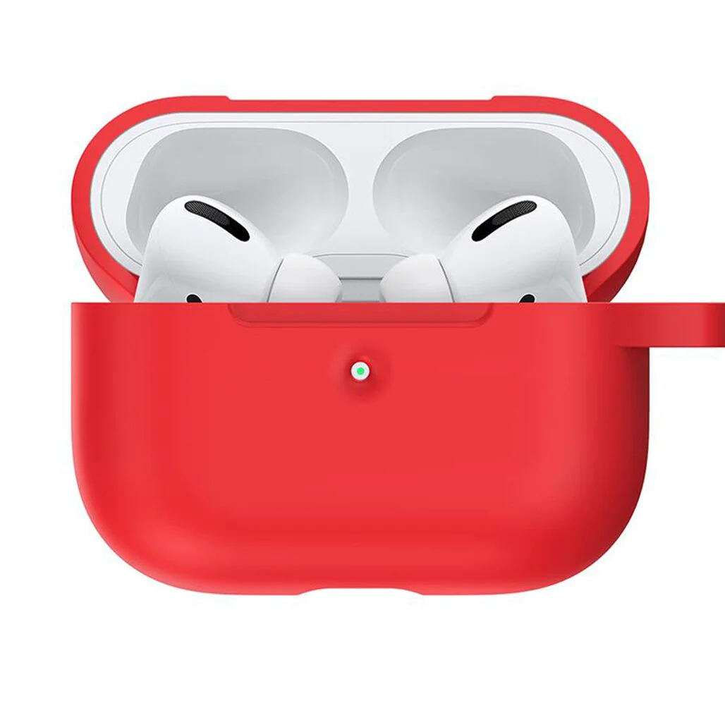 Protective Case for AirPods Pro - Premium Elastic Silicone, Carabiner Included, Front LED Visibility - Image 3