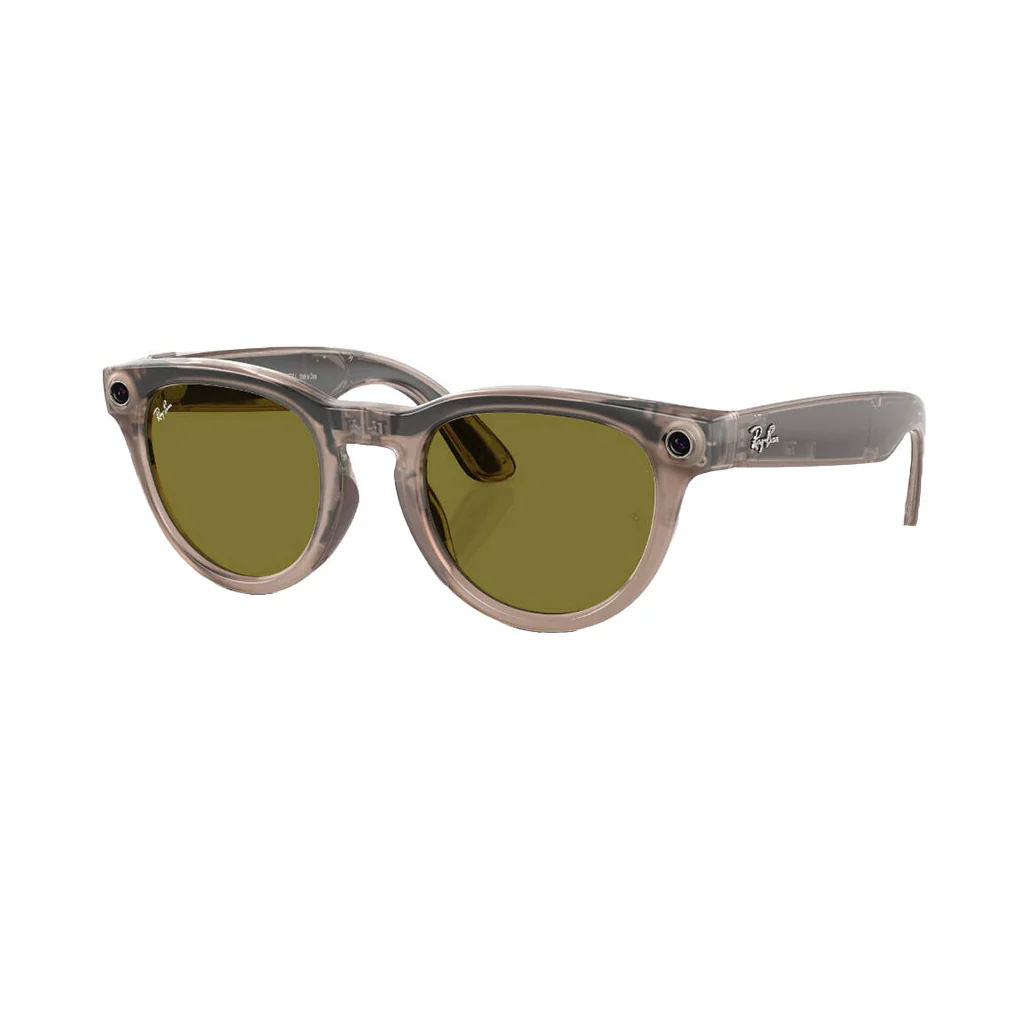Ray-Ban Meta Headliner RW4009F Smart Glasses –  Shiny Warm Stone/Dark Green - Image 2