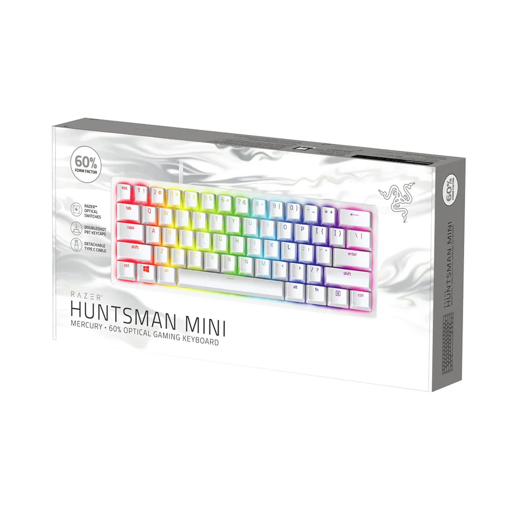 Razer Huntsman Mini - Mercury - 60% Optical Gaming Keyboard - Image 2