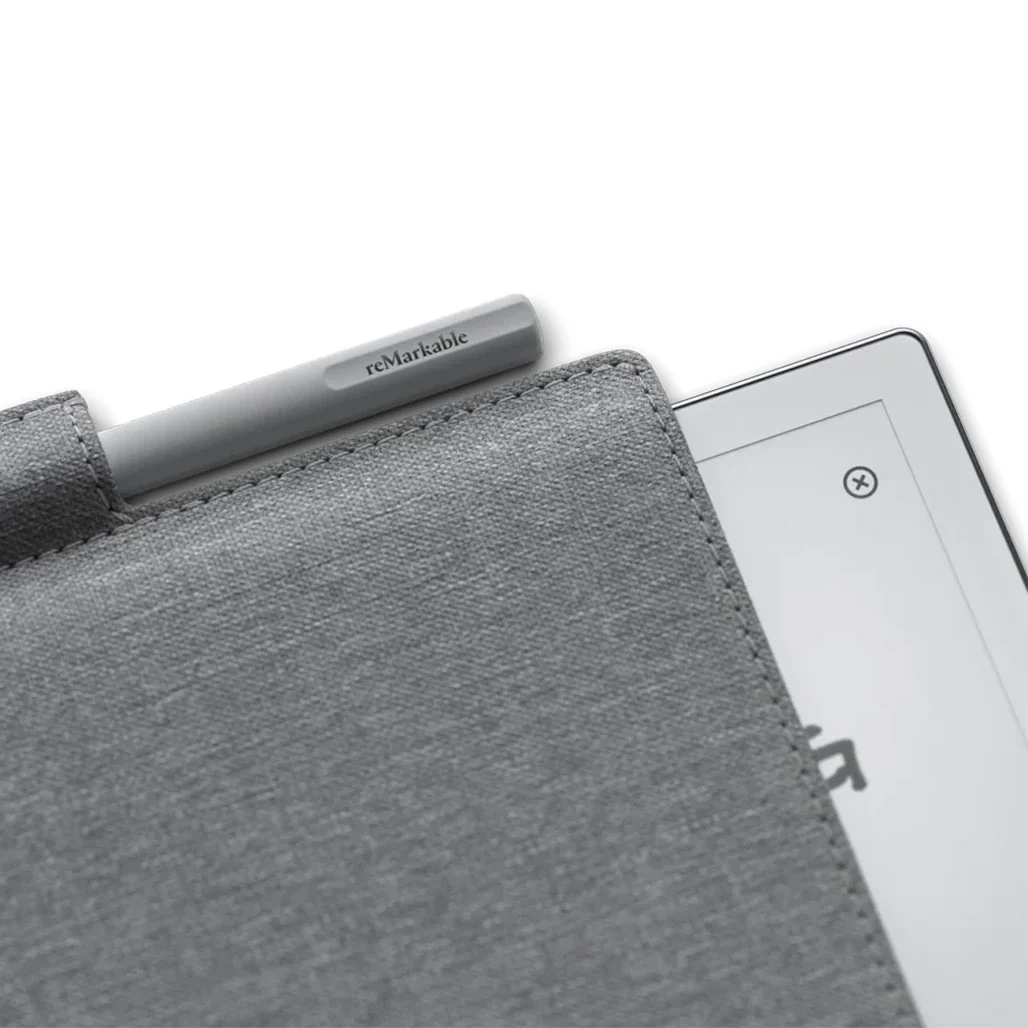 reMarkable 2 Folio Case - Gray Premium Leather Protection - Image 2