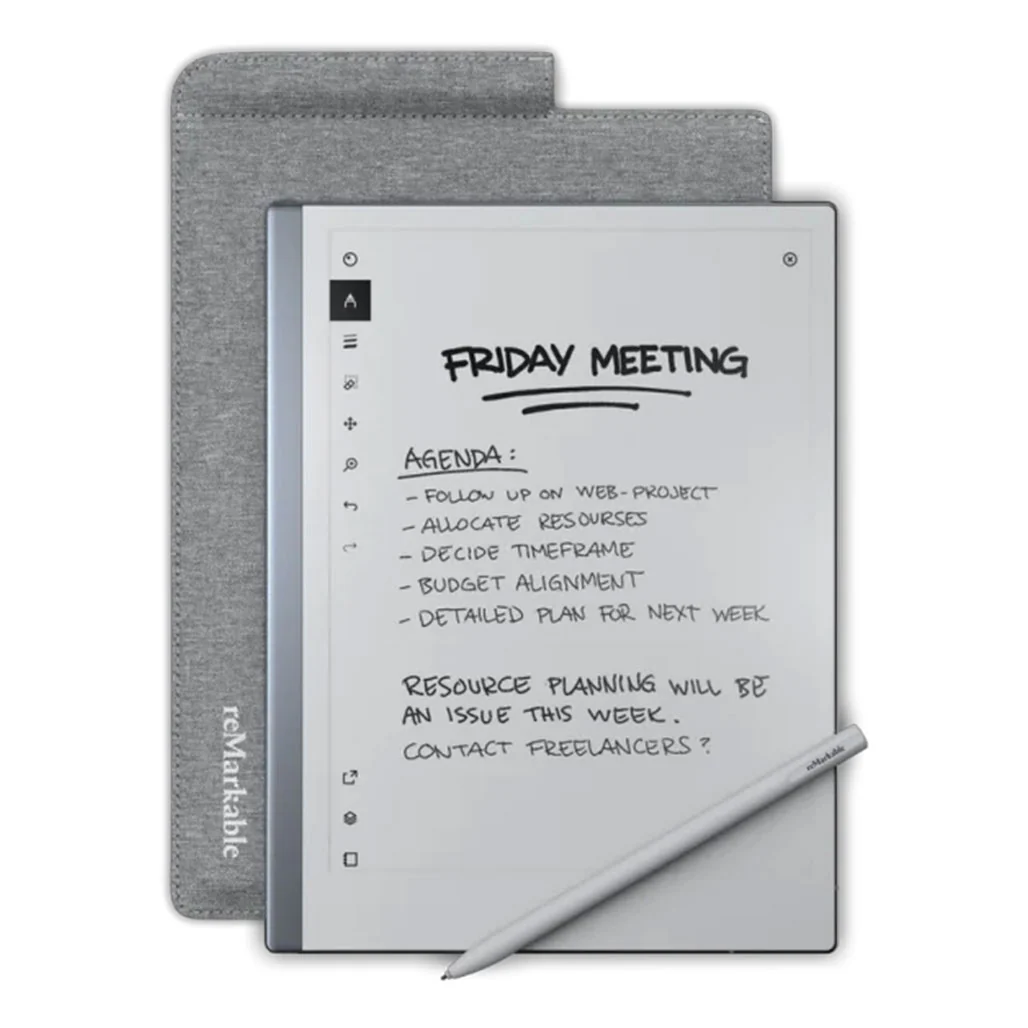 reMarkable 2 Folio Case - Gray Premium Leather Protection - Image 3