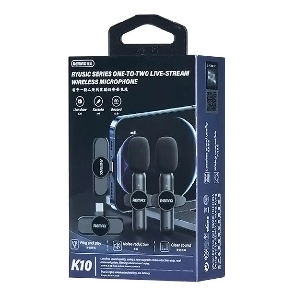 REMAX K10 Ryusic Series - Type C One-to-Two Live-Stream Wireless Microphone - Image 2