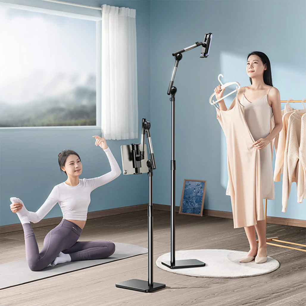 Rtako LD052 140CM Floor-Standing Turbo Self-Locking Lazy Bracket – 360° Adjustable Holder for Smartphones & Tablets - Image 4