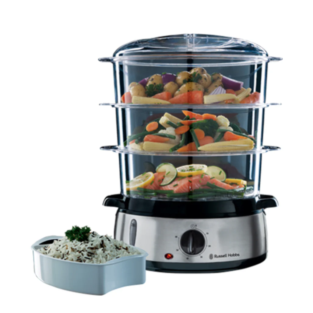 Russell Hobbs Cook at Home Food Steamer – 3 Tier Electric Steamer