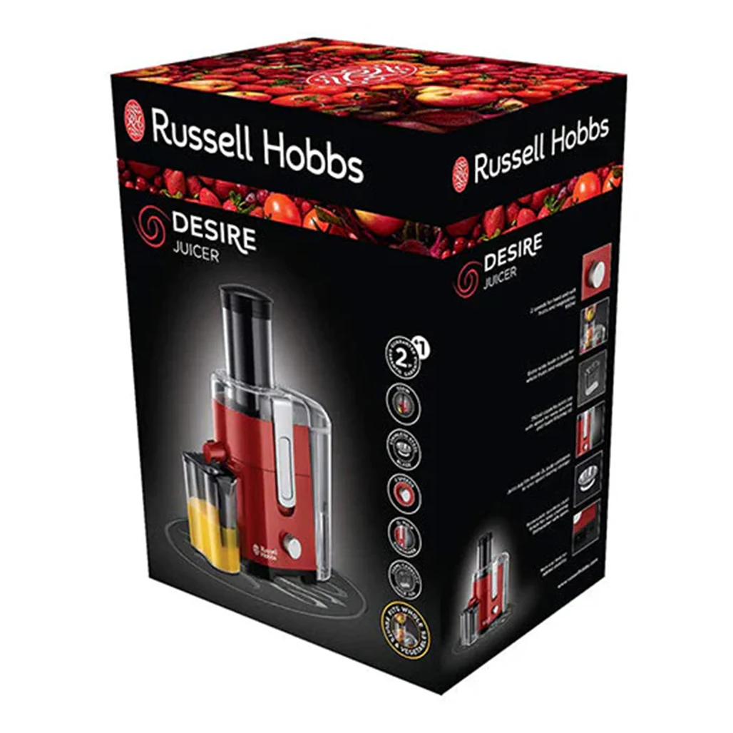 Russell Hobbs Desire 550W Juicer with 2L Pulp Container and 750ml Juice Jug - Image 4