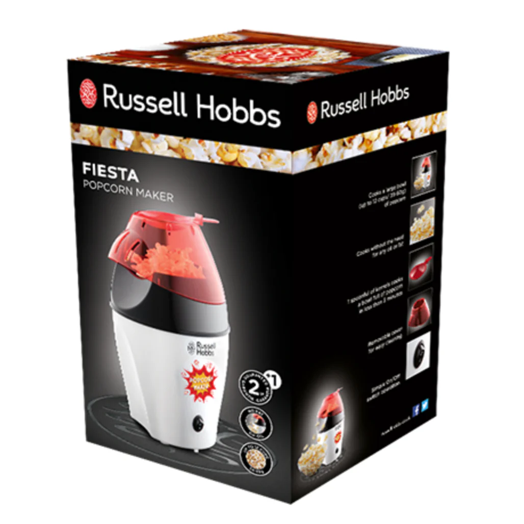 Russell Hobbs Fiesta Popcorn Maker – 12-Cup Oil-Free Hot Air Popcorn Machine - Image 3