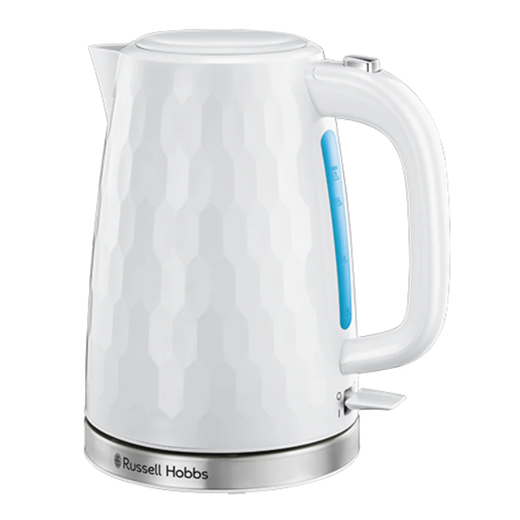 Russell Hobbs Honeycomb Kettle White – 1.7L Rapid Boil Electric Kettle