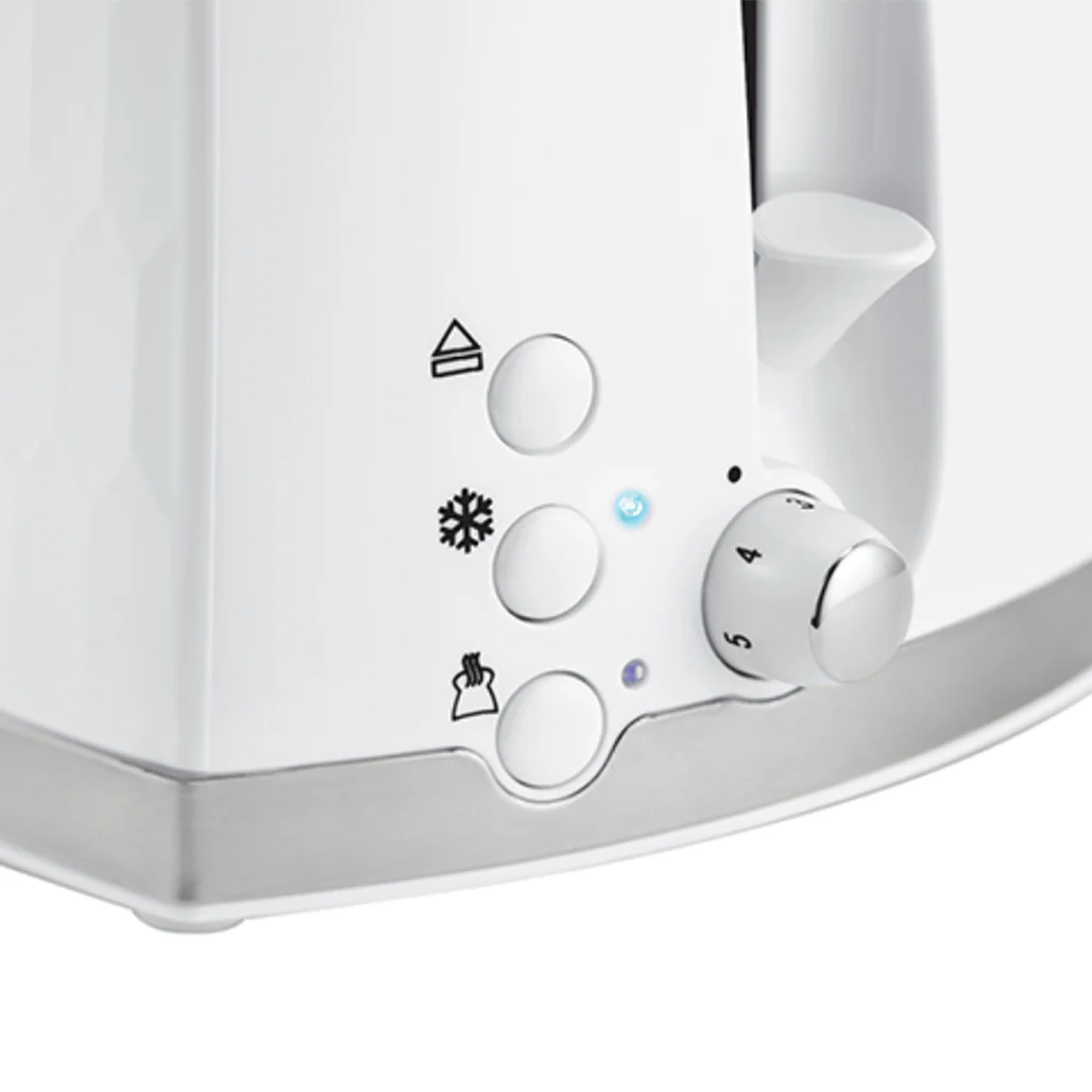 Russell Hobbs Honeycomb White 2 Slice Toaster – Extra Wide Slots - Image 4