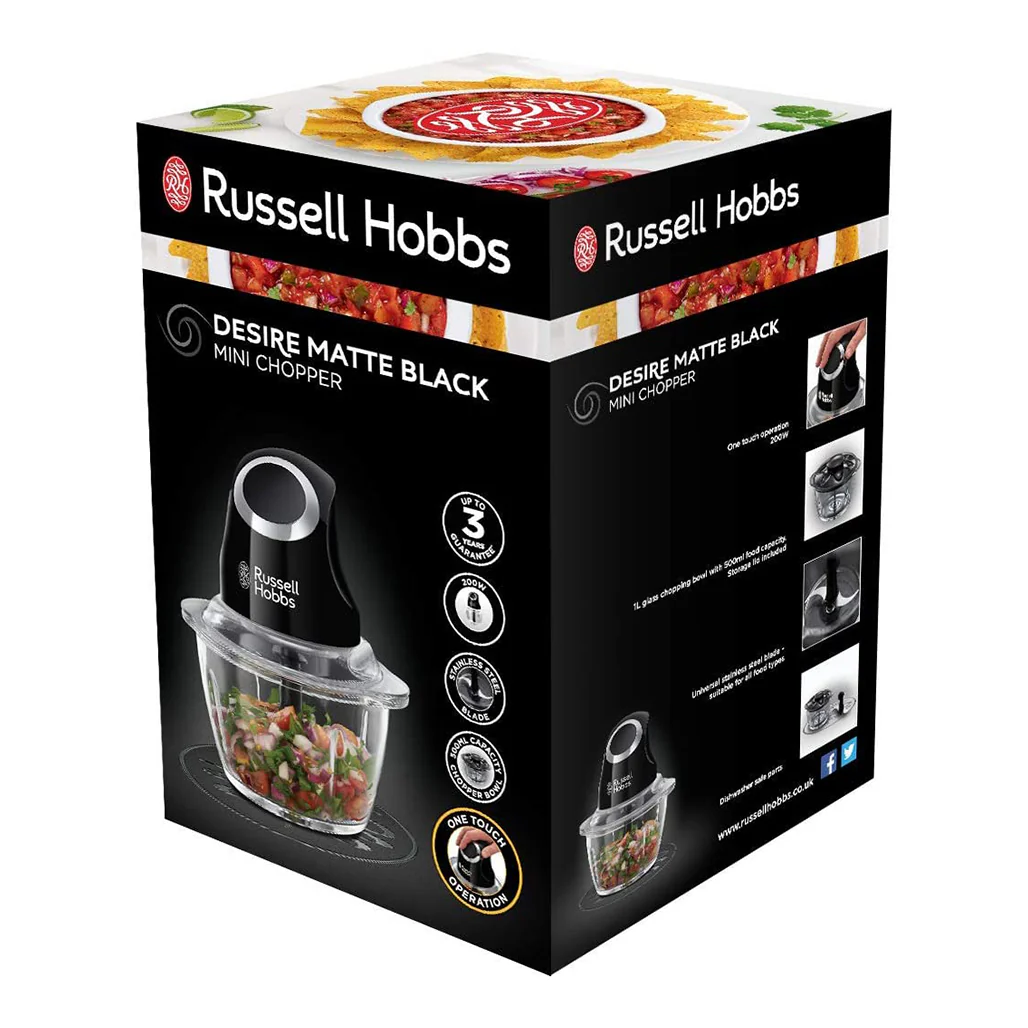 Russell Hobbs Matte Black Mini Chopper - Image 4