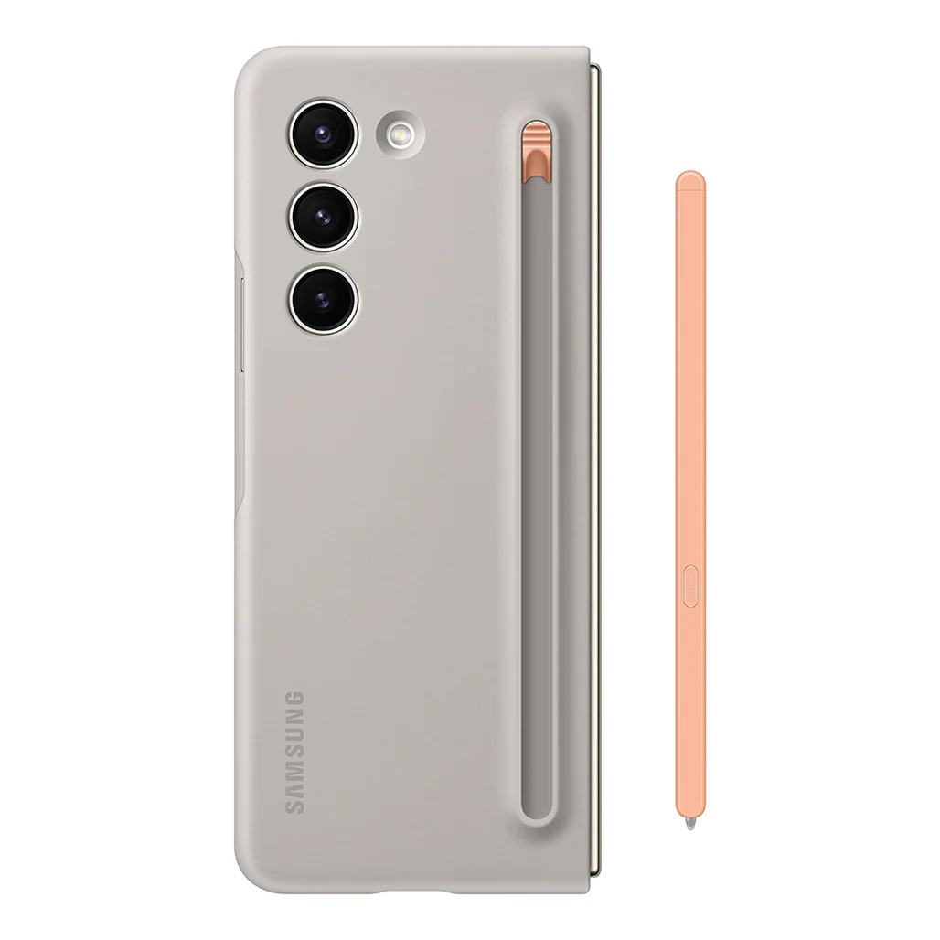 Samsung Galaxy Z Fold5 Slim S-Pen Case - Sand, Built-in S Pen with Eco-Friendly Materials - Image 3