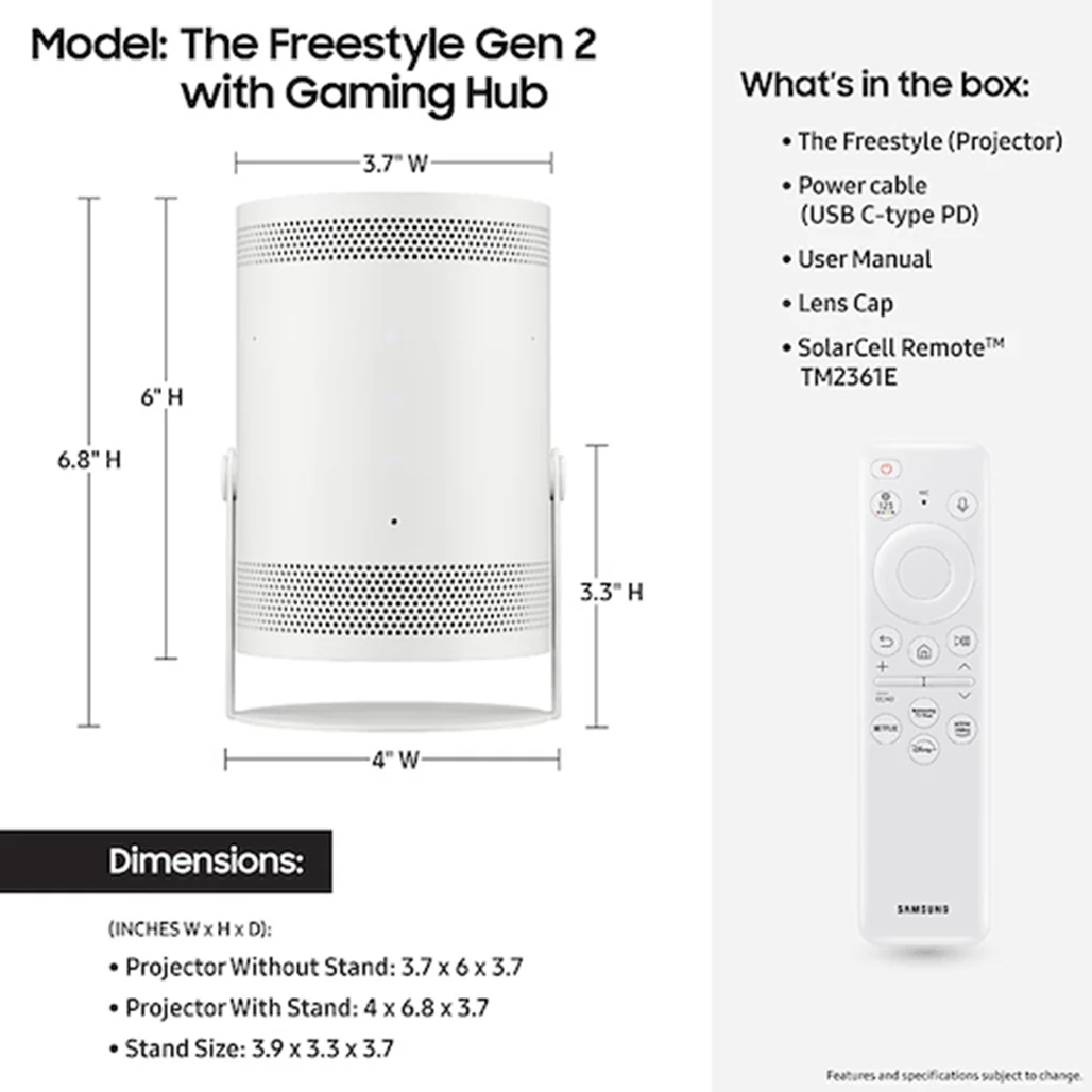 Samsung The Freestyle 2nd Gen Projector with Gaming Hub - Image 5