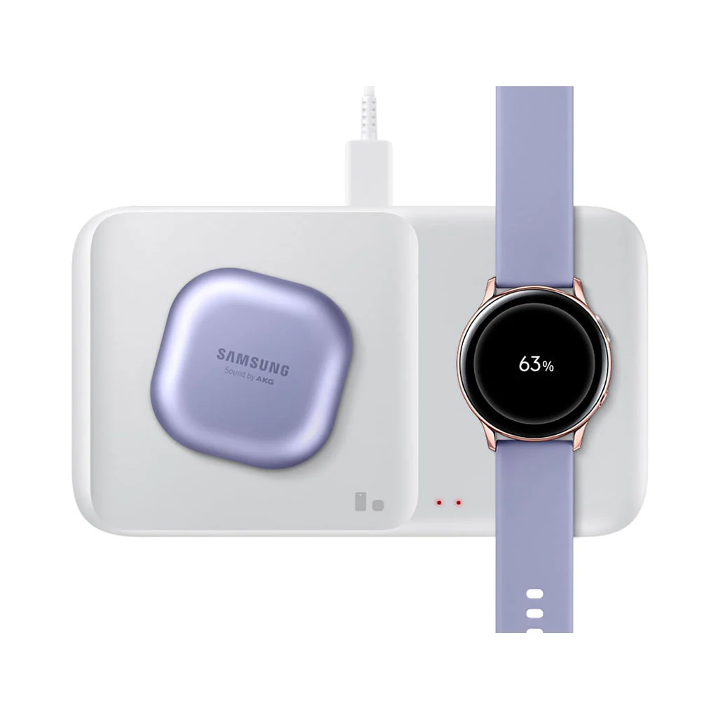 Samsung Wireless Charger Duo – White | Dual Device Charging Pad with Fast Charging and LED Night Mode - Image 2