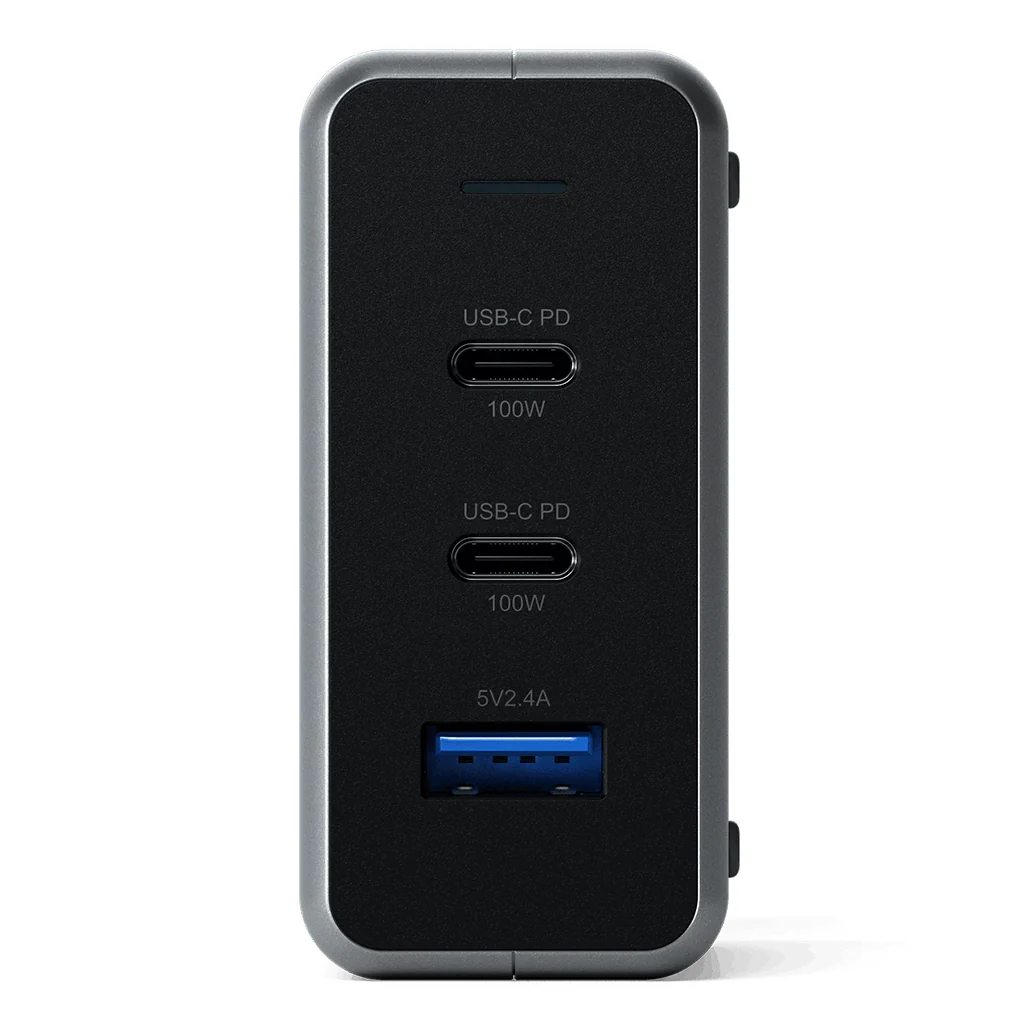 Satechi 100W USB-C PD Compact GaN Charger with Dual USB-C Ports and USB-A Charging - Image 2
