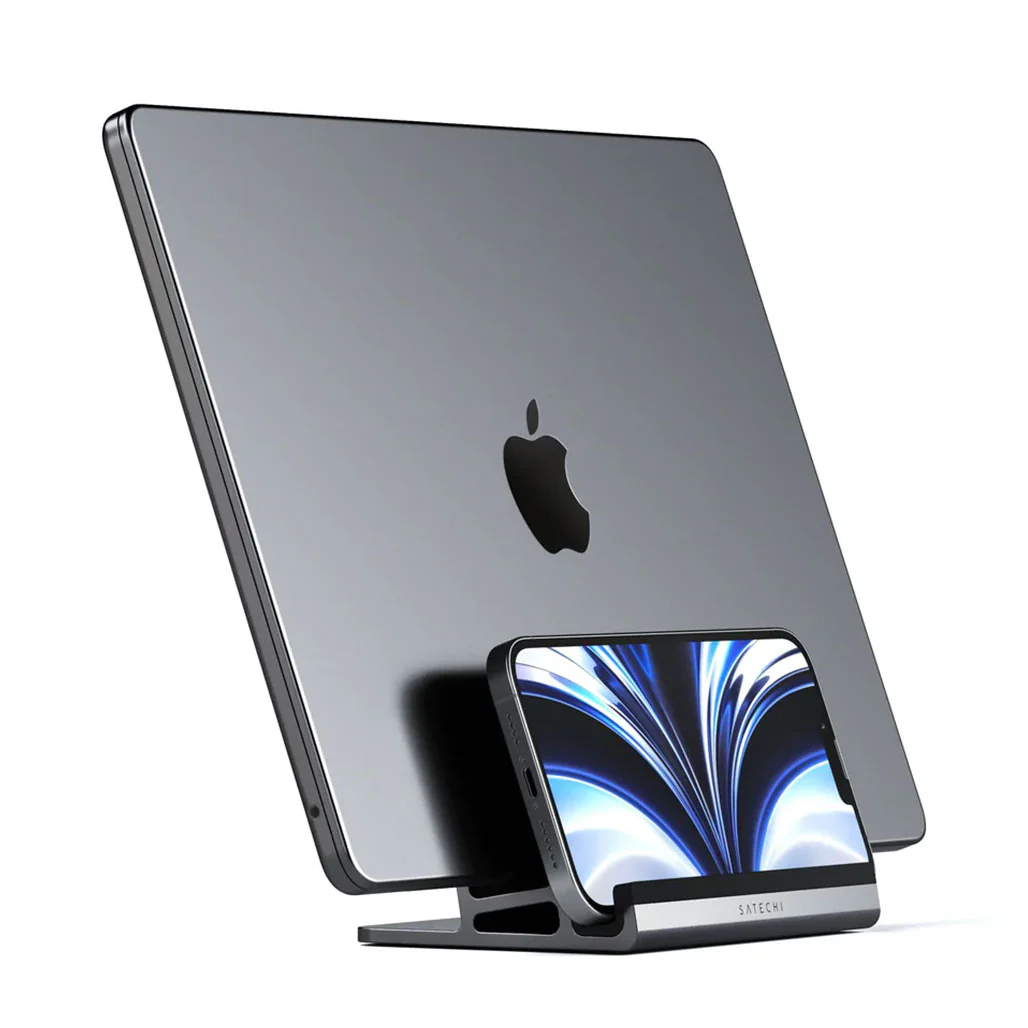 Satechi Dual Vertical Laptop Stand - Premium Vertical Dock for MacBook, iPad, Tablets, and Smartphones - Image 4
