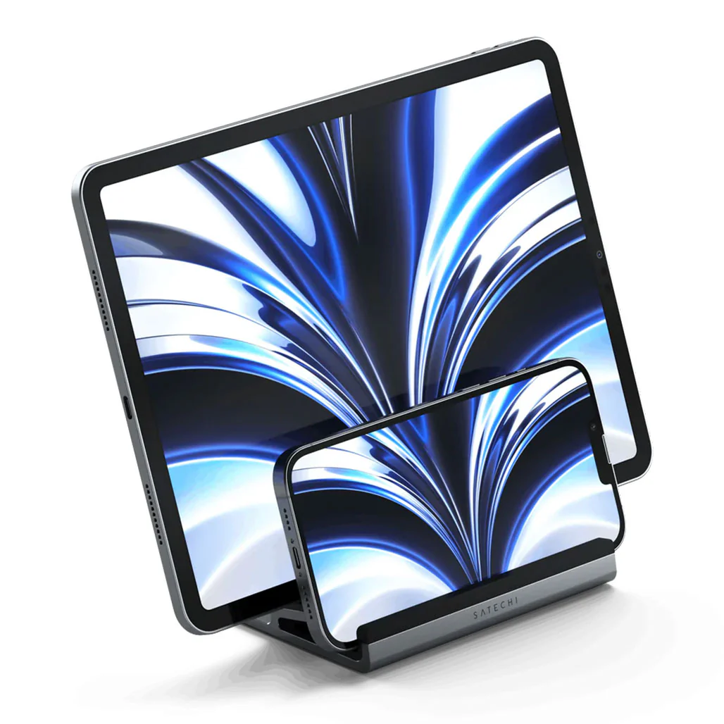 Satechi Dual Vertical Laptop Stand - Premium Vertical Dock for MacBook, iPad, Tablets, and Smartphones - Image 5