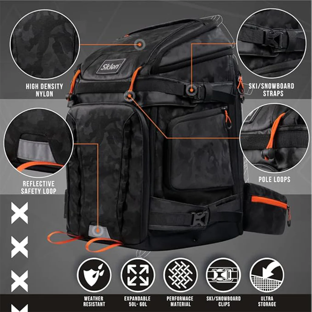 Sklon Ski Boot Bag 55-65L Waterproof Backpack - Image 7
