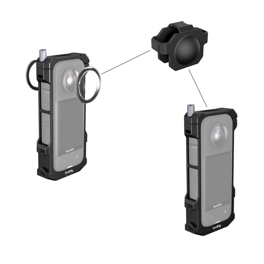SmallRig Frame for Insta360 X3 | 4088B | Protective Frame with Cold Shoes, Folding Fingers, and Silicone Lens Cap - Image 3