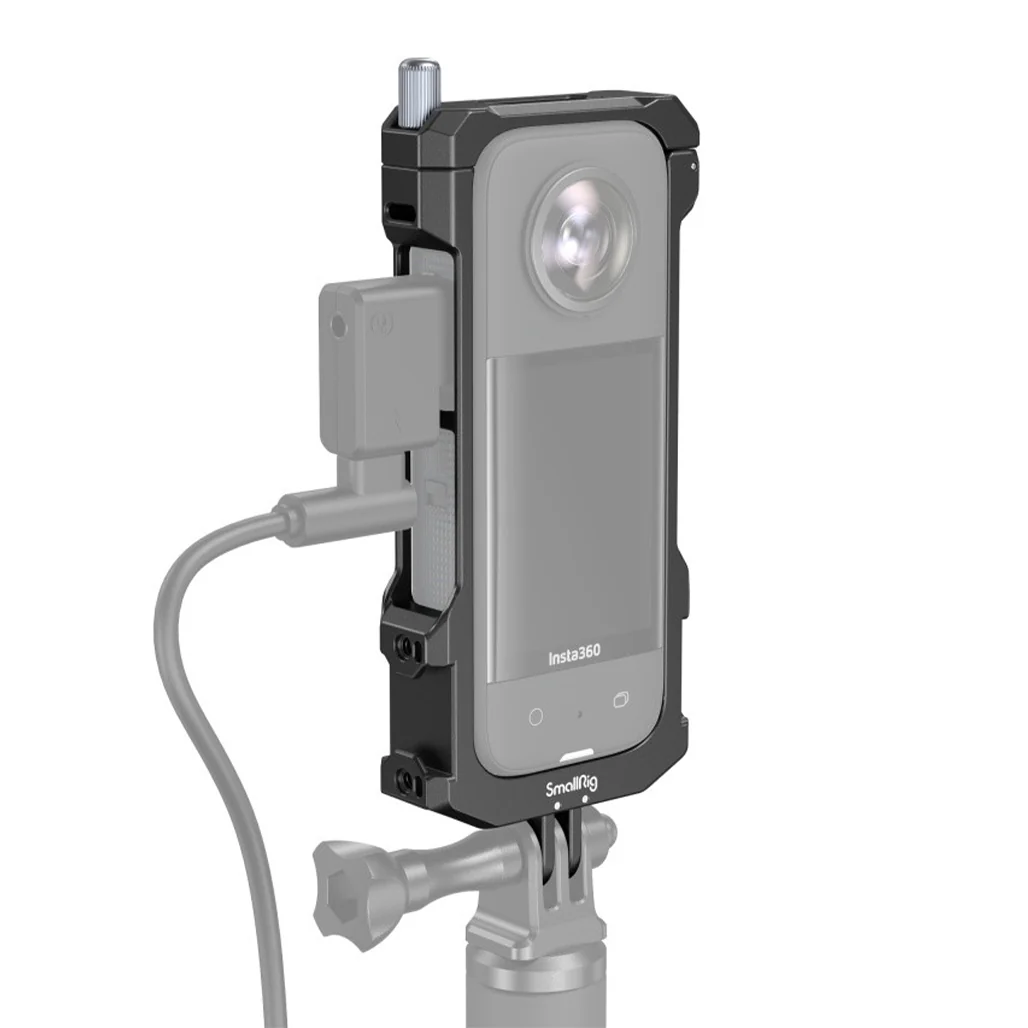 SmallRig Frame for Insta360 X3 | 4088B | Protective Frame with Cold Shoes, Folding Fingers, and Silicone Lens Cap - Image 5