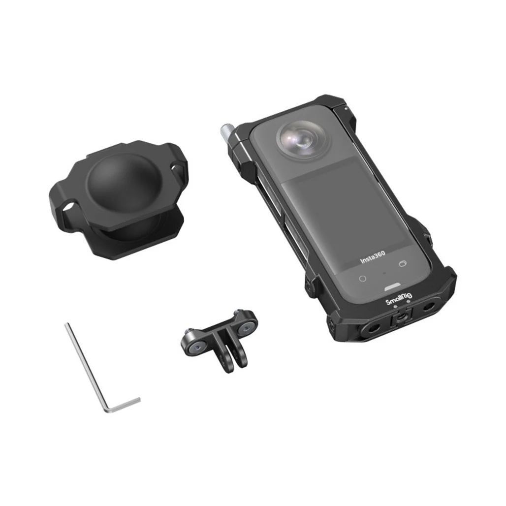 SmallRig Frame for Insta360 X3 | 4088B | Protective Frame with Cold Shoes, Folding Fingers, and Silicone Lens Cap - Image 6