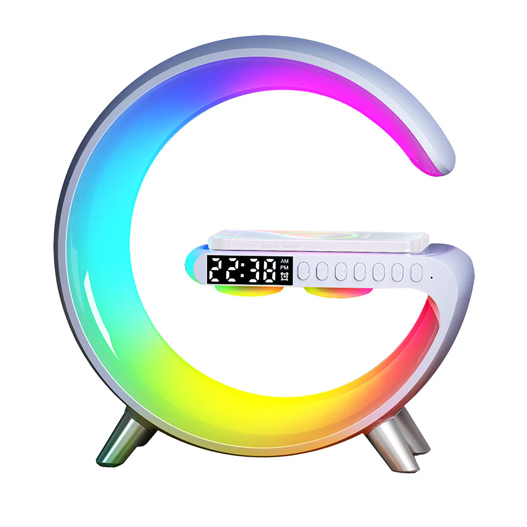 Smart Light with Speaker, Alarm Clock, and Wireless Charging – Sunrise Simulation, Customizable White Noise, and Dimmable Bedside Lamp - Image 2