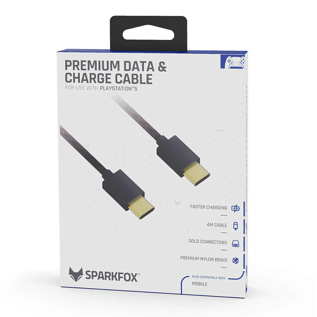 Sparkfox PlayStation 5 Premium Braided Data & Charge Cable (4 meters, Type-C to Type-C) - Image 5