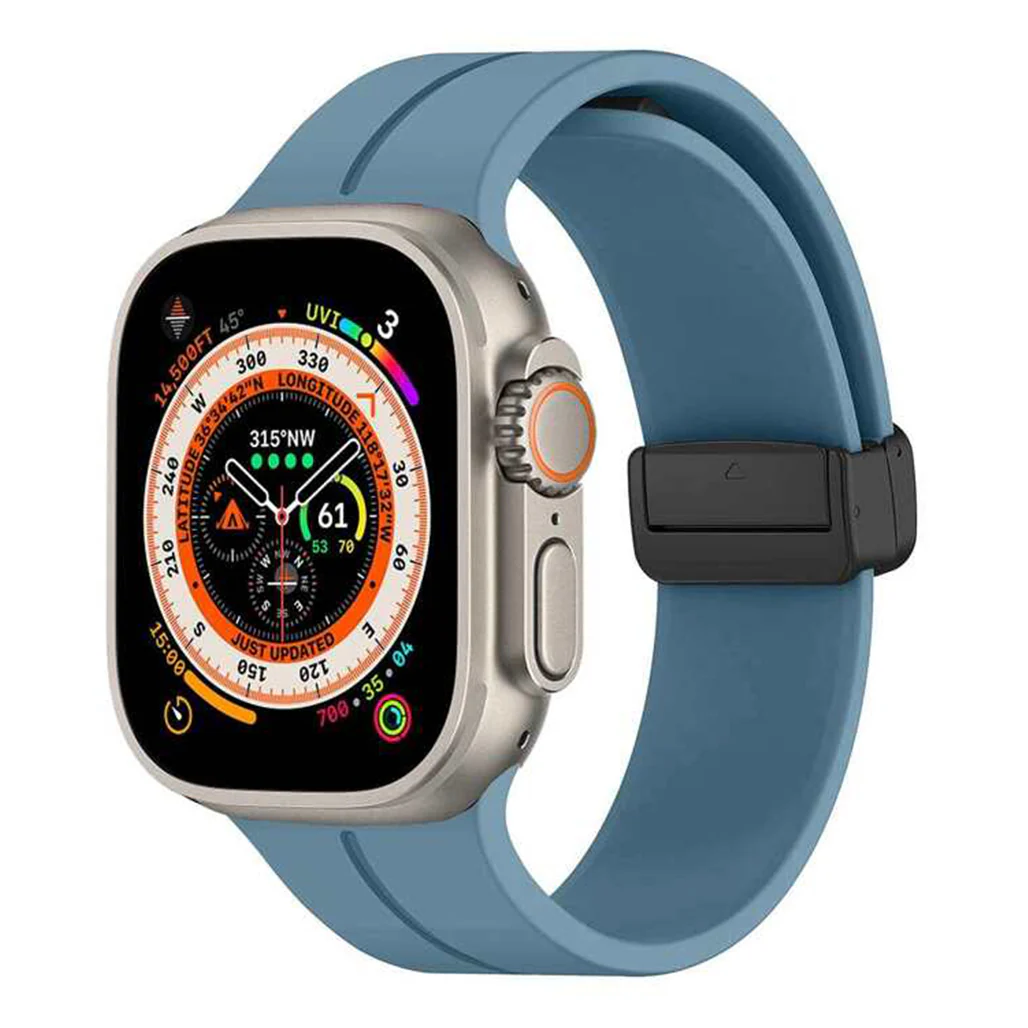Spigen Simple Stylish Silicone Leather Watch Band for Apple Watch 45mm - Image 3