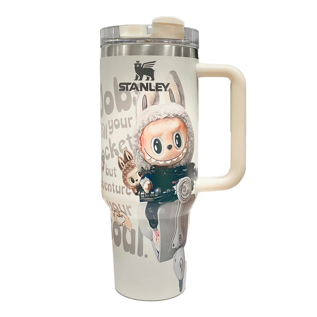 Stanley Labubu Edition 40oz Quencher H2.0 FlowState™ Tumbler – Recycled Stainless Steel, Leak-Resistant, Car Cup Holder Compatible