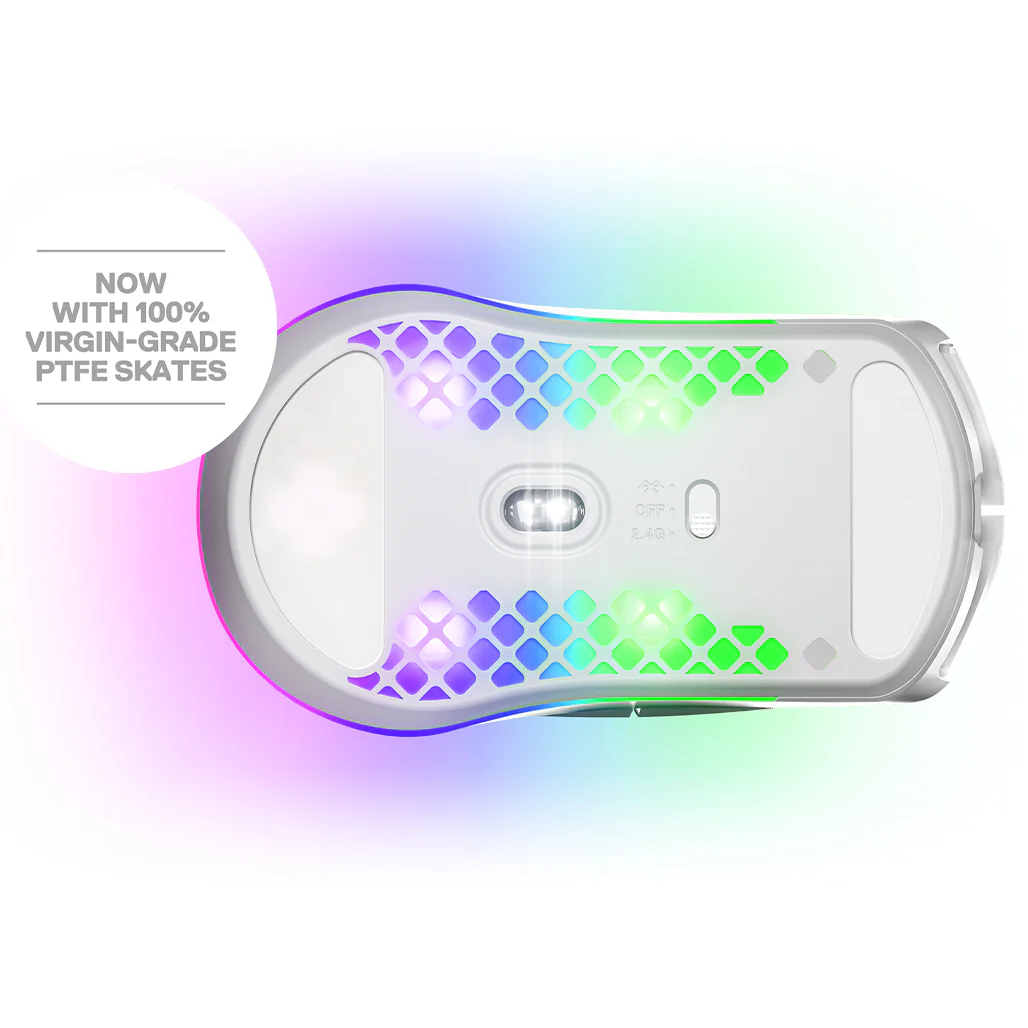 SteelSeries Aerox 3 Snow - Wireless Ultra-Lightweight Gaming Mouse - Image 4