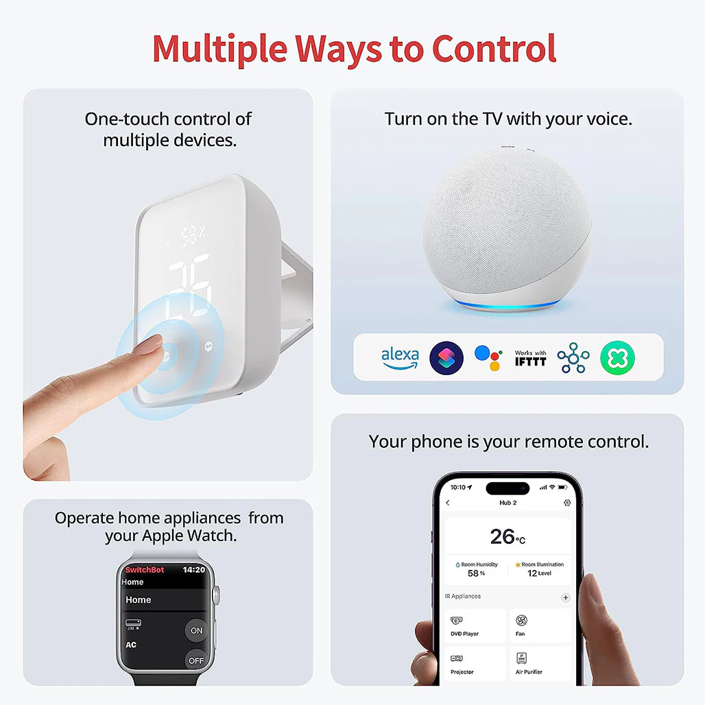 SwitchBot 4 in 1 Hub Gen 2 | Smart Hygrometer, Scene Launch Buttons, and Smart Alerts - Image 3