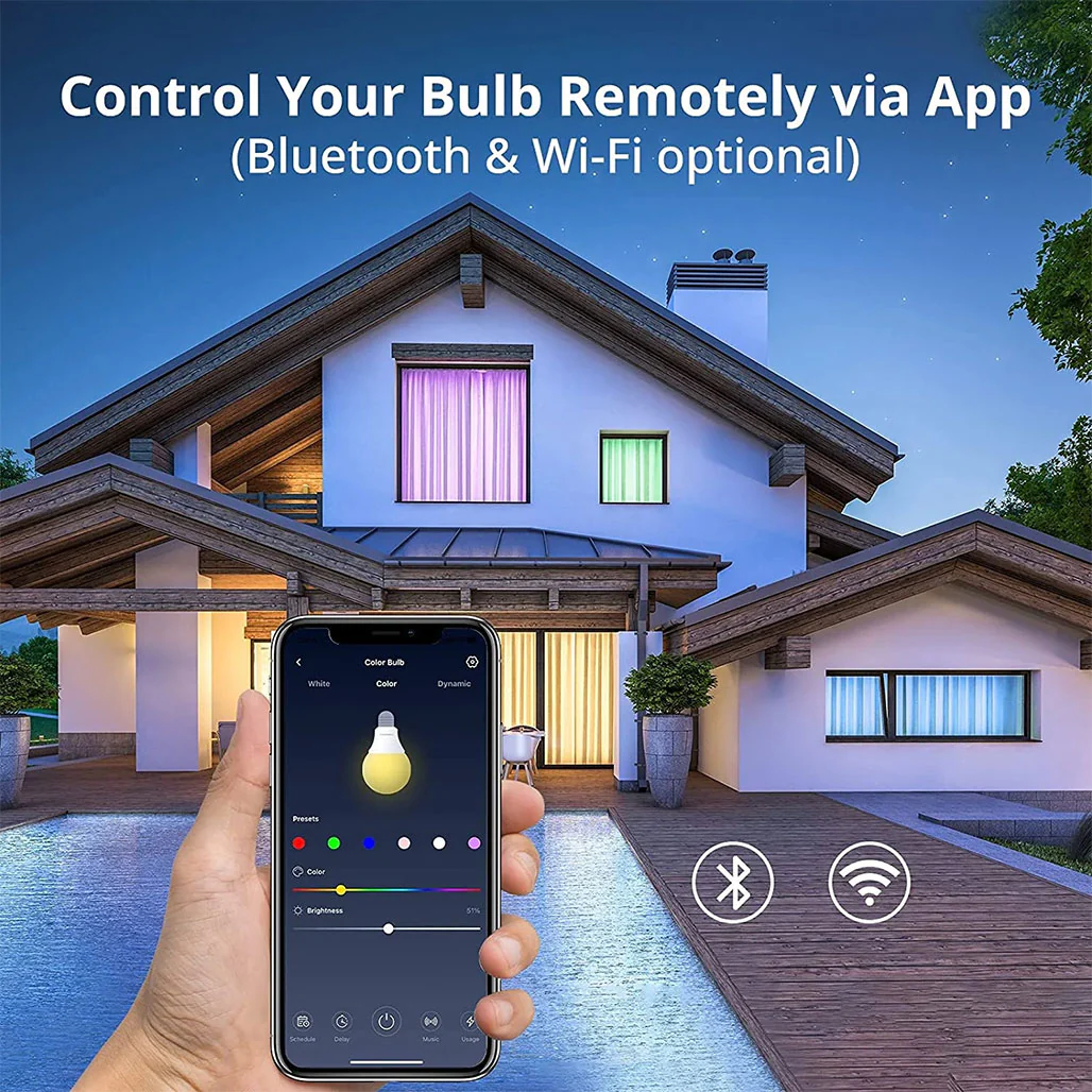 SwitchBot Color Bulb E27 | Smart Light Bulb with 16 Million Colors, Voice & App Control, Timers, Music Mode - Image 4