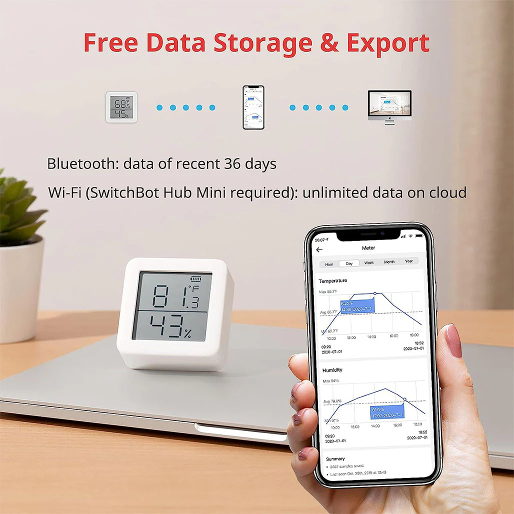 SwitchBot Thermometer Hygrometer Hub Mini Smart Remote – Accurate Home Climate Monitoring - Image 2